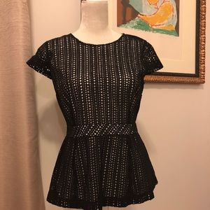 C Wonder eyelet peplum top